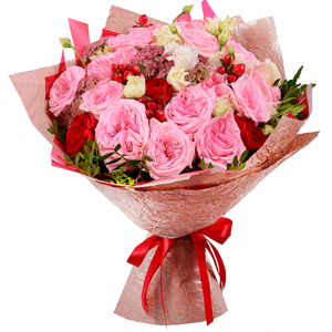 Arrangement of 20 peony roses with delivery Novokuznetsk