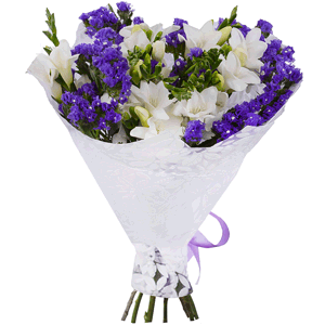 Arrangement of white freesias with delivery Novokuznetsk