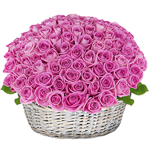 Basket of 101 pink roses with delivery Novokuznetsk
