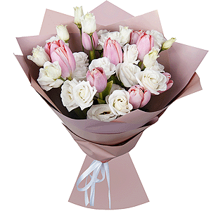Arrangement of 15 tulips with delivery Novokuznetsk