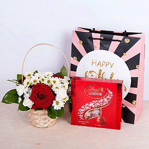 Gift set "Flower basket and sweets" with delivery Novokuznetsk
