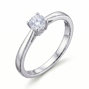 White Gold Ring with a Synthetic Diamond 0,3 ct. with delivery Novokuznetsk